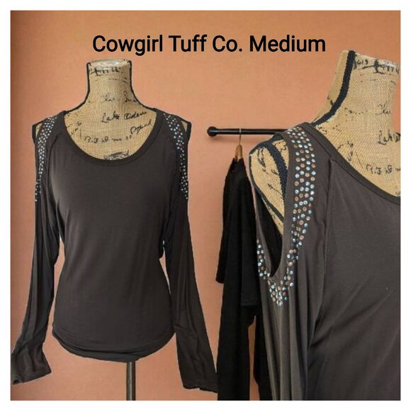 Cowgirl Tuff Cold Shoulder Top - Picture 1 of 1